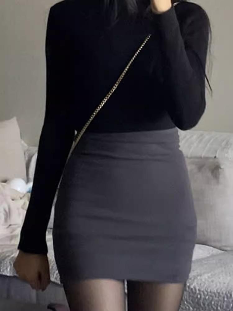 

Весна 2024 Женская юбка-миди бодикон с высокой талией - Сексуальный стиль чистого желания S