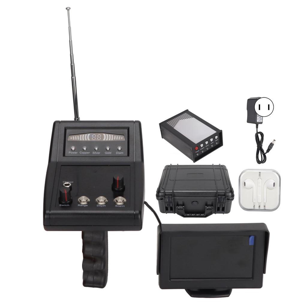 1000M Underground Metal Detector With Display Screen Silver Gold Copper Treasure Finder 100?240VUS