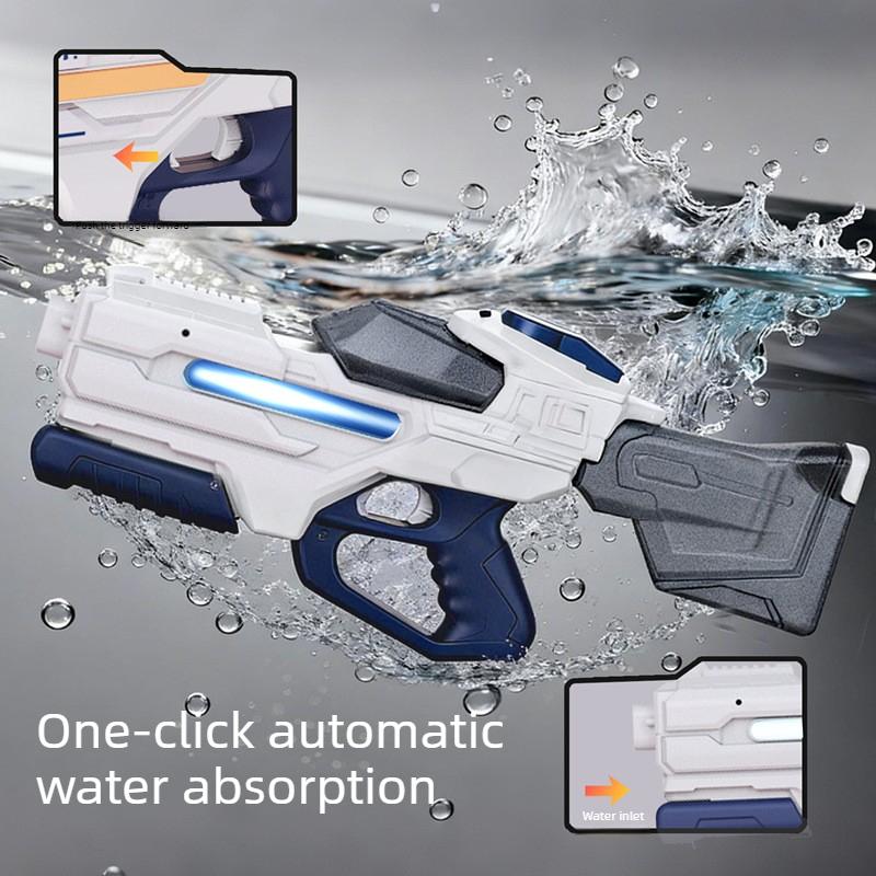 Children Pulse Bursting Electric Water Gun With Light Automatic Water Absorbing Powerful Water Spray Guns Outdoor Toys For Kids