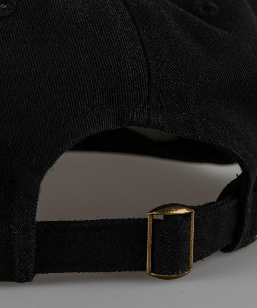 Chaebteo Standard 5-Panel Two-Tone Washing Ball Cap-Black
