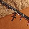 Goth Punk Black Cross Leather Collar Female Choker Yabi Culture Fashion Temperament Collarbone Chain