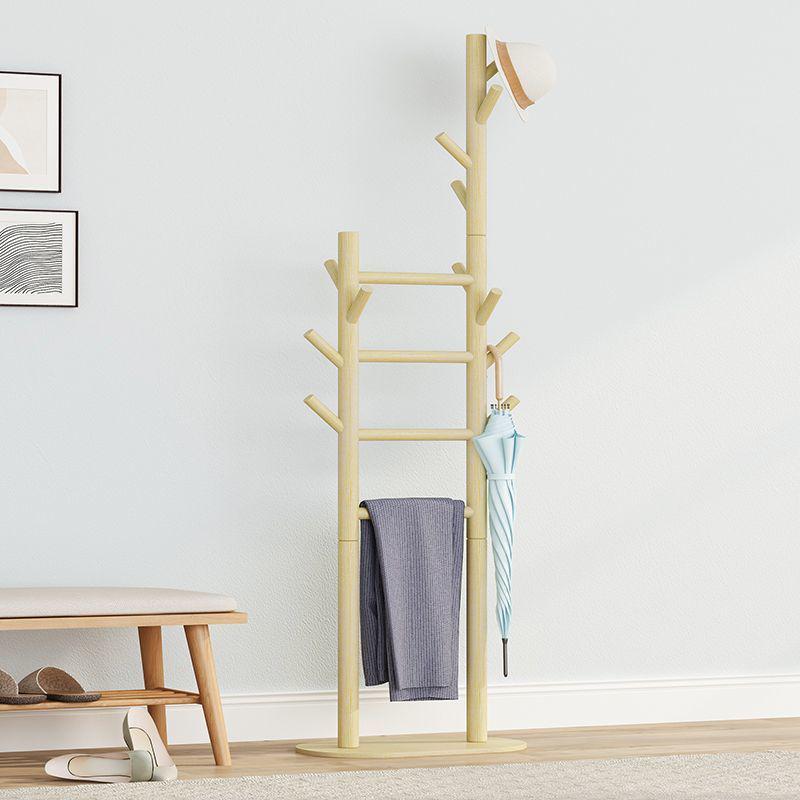 Samostatný dřevěný stojan na kabáty - Minimalistické úložné řešení do ložnice pro oblečení a tašky