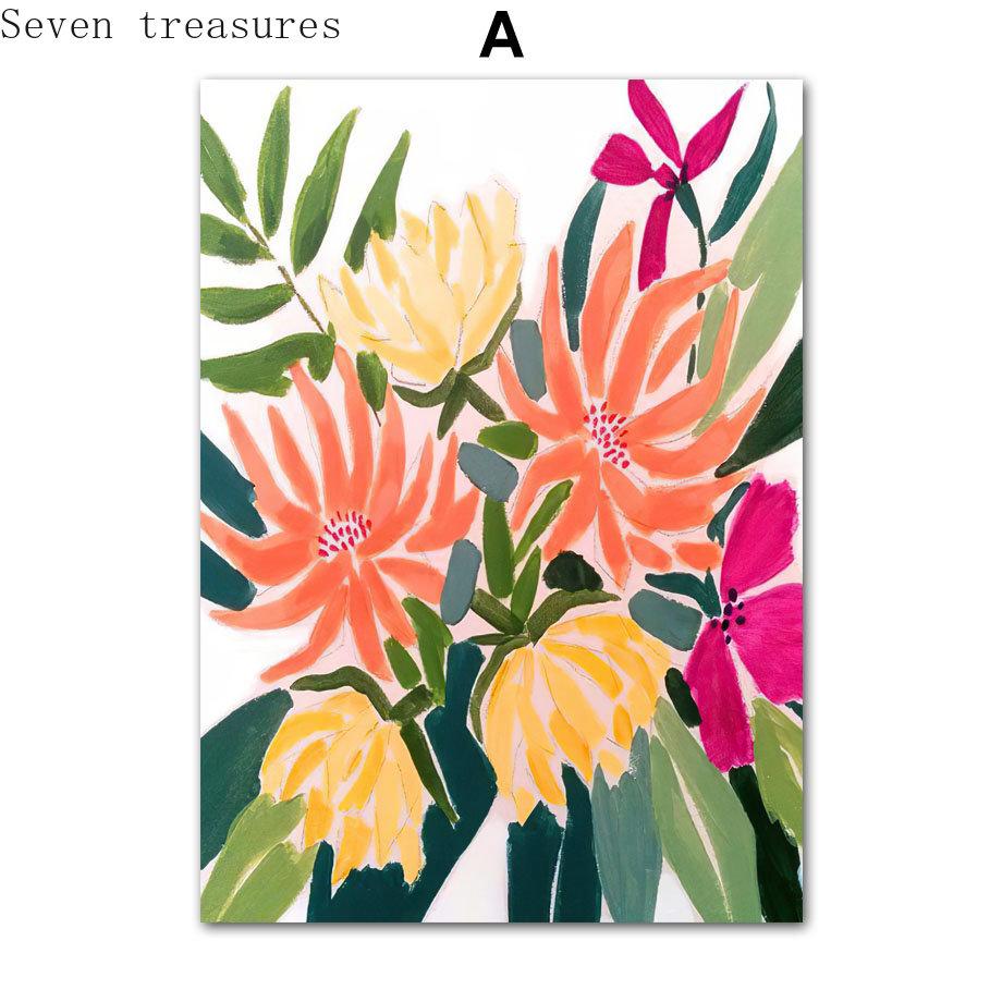 

Abstract Tropical Leopard Wall Art, Cat, Bird, Flower, Jungle, Canvas Posters and Prints, Wall Pictures for Living Room Decor 21x30cm No Framed