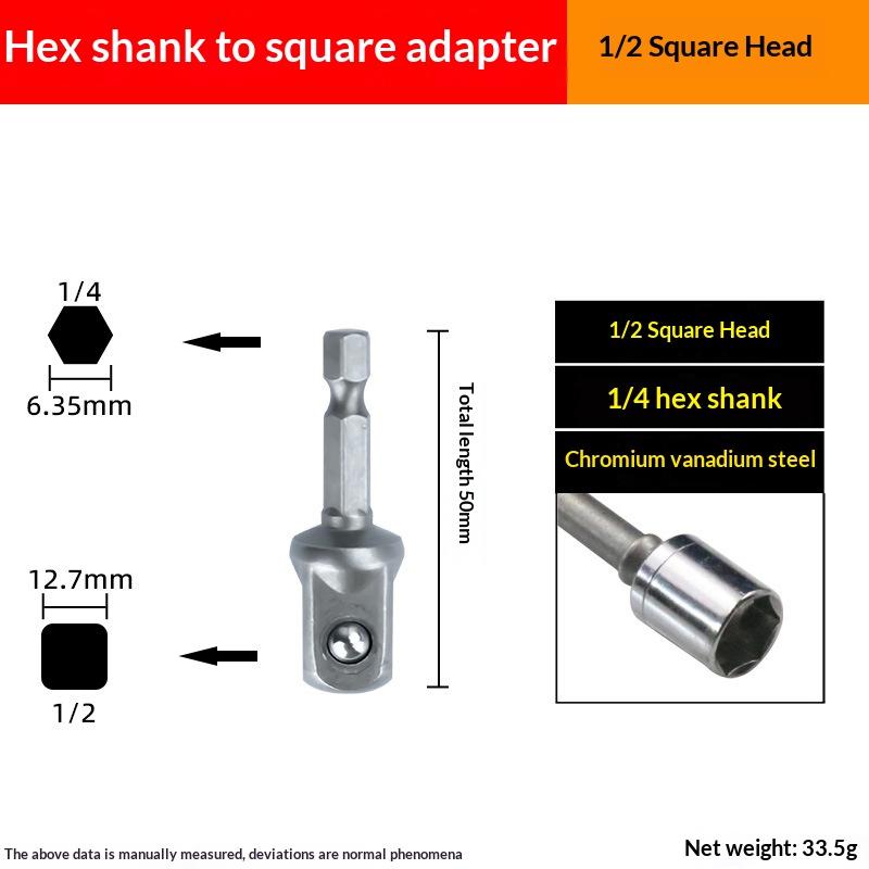 1/3Pcs Power Tools Chrome Vanadium Steel Socket Adapter Seth EX Shank To 1/4 "3/8" 1/2 "Extension Drill Bits Hex Bit Set
