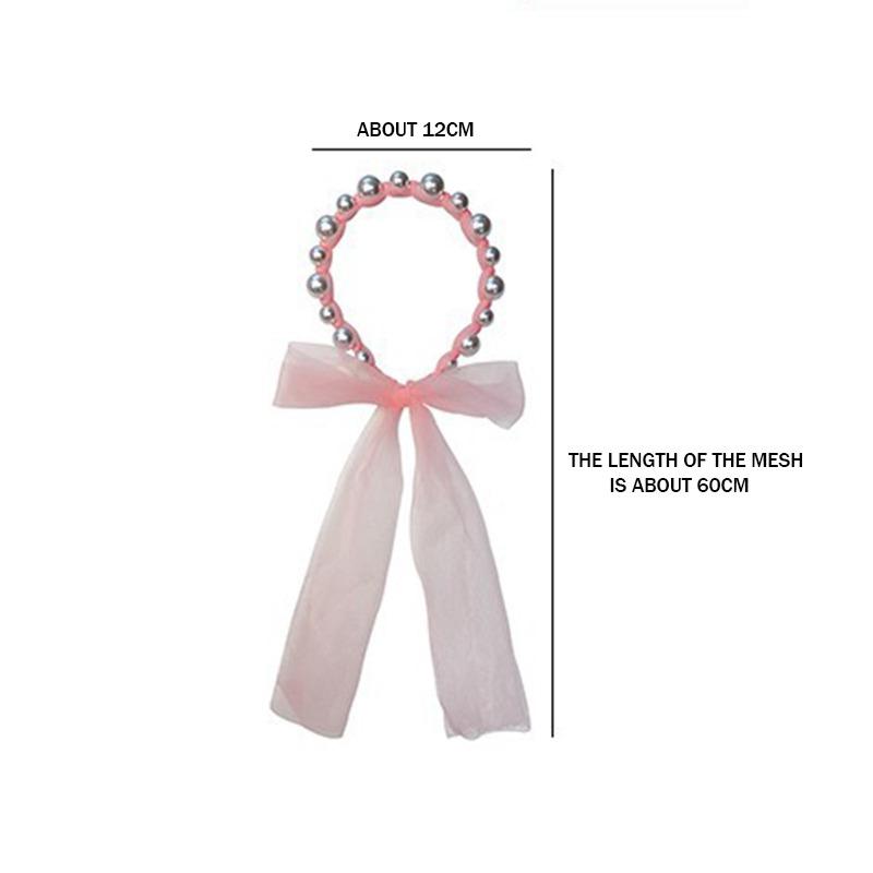 Dziecięce dziewczęce perłowe opaski na głowę siatkowe nakrycia głowy z kokardką