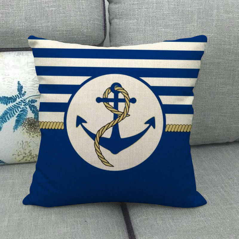 Minimalist Style Anchor For Boats Digital Printing Short Plush Pillow Covers For Car Sofa Office Cushion Cover Home Goods