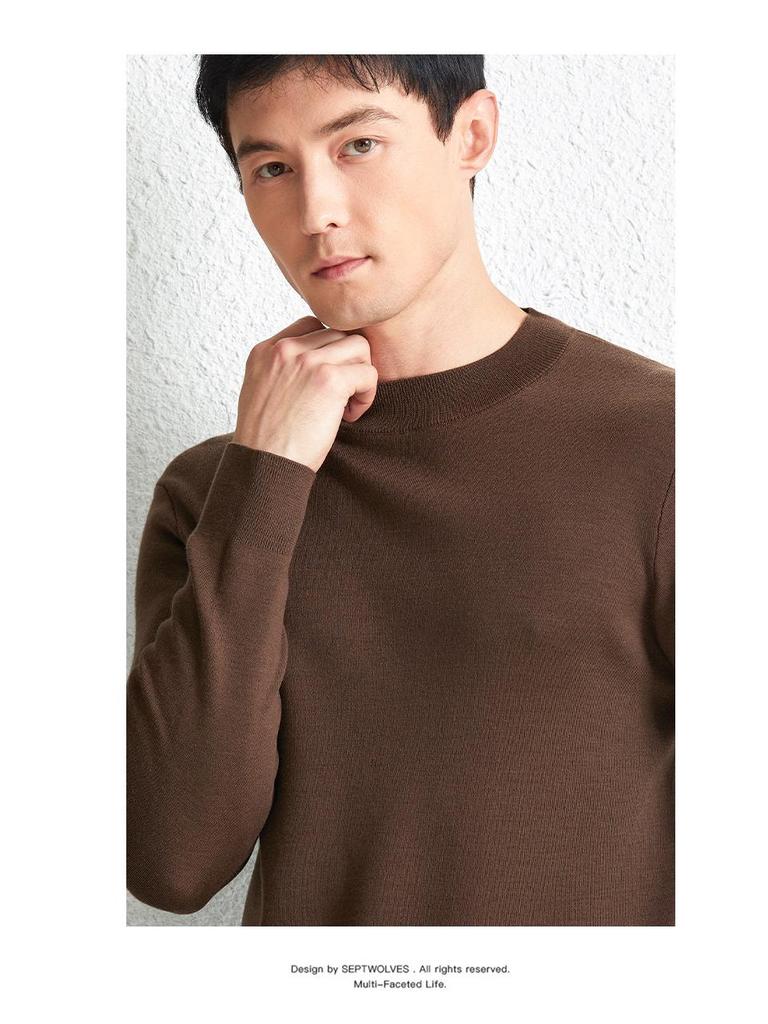 Winter Puyuan Herren Pullover 100% Wolle Halbhoher Kragen: High-End, Hautfreundlich, Leichter Luxus, Einfarbig, Warm und Bequem.