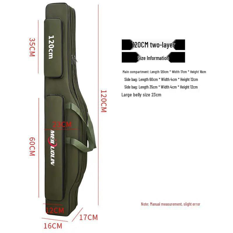 Large Wear-Resistant Fishing Bag, Two or Three Layers, 80-130 cm, Free Shipping
