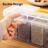 6 Grids Sealed Plastic Storage Box With Handle Portable Large Capacity Spice Storage Container Clear Kitchen Organizer