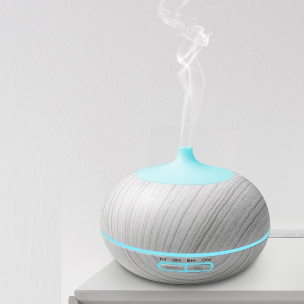 

Diffuser For Home Essential Oil Diffuser 550ml for Bedroom Office Wood Style Remote Control Ultrasonic Humidifier with Color Cha белый