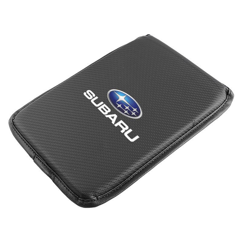 Carbon Fiber Leather Car Console Box Pad Car Armrest Cushion Cover For Subaru LEGACY Forester Outback Rally WRX WRC XV Impreza