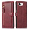 For iPhone 16e Case Zipper Flip Leather Phone Cover with Card Holder