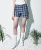 MAGOODGAN Minute 7933 Apron Check Indigo Shorts Hot Pants