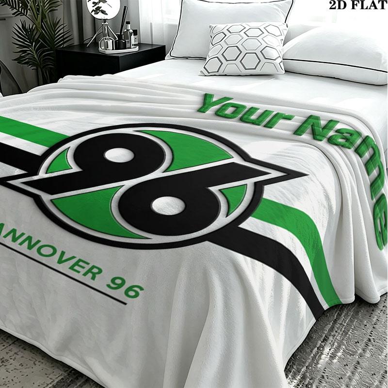 1PC Hannover 96 Custom Name Patterned Flannel Blanket Suitable For All Seasons for Home Decor Warmth and Comfort Gifts Holiday Present