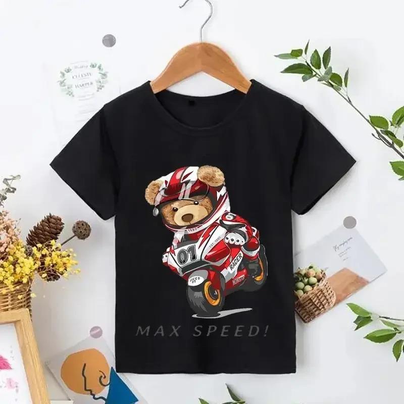 Teddy Bear Taking Your Photo T Shirt Cartoon Graphic Print T Shirt Fashion Casual Crew Neck Plus Size Short Sleeve T-Shirts Women’s