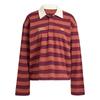 Originals Athl Dept Striped Loose Comfortable Long Sleeve Polo Shirt Women Tops KF2323