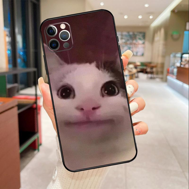 

Мемное лицо Белуги Кота Улыбающееся Чехол для Телефона Для iPhone 17 16 15 14 13 12 11 Pro Max mini 16 Plus 16e 17 Air Защитный Чехол iPhone 13