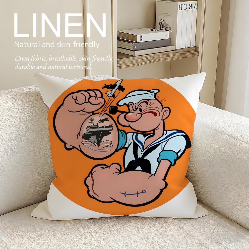 

Classic Popeye the Sailor Cushion Cover Pillowcase Set Pcs x x Breathable Washable Sofa Cushion Cover 30X30cm