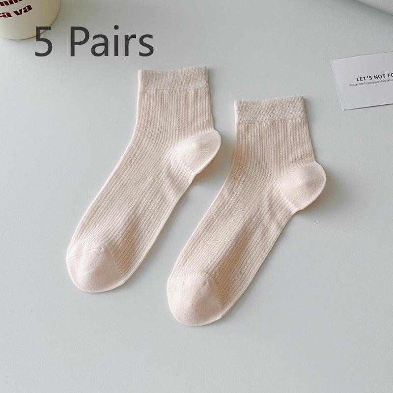 

5 пар женских летних тонких сетчатых дышащих носков без косточек из чистого хлопка в балетном стиле 5 Pairs розовый