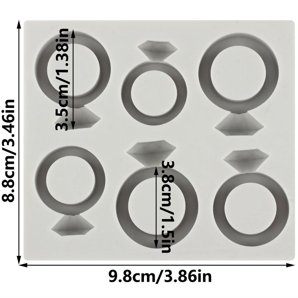 Diamond Ring Silicone Mold Wedding Engagement Ring Fondant Molds Cake Decorating Tools Cupcake Topper Candy Resin Clay Chocolate Gumpaste Mold
