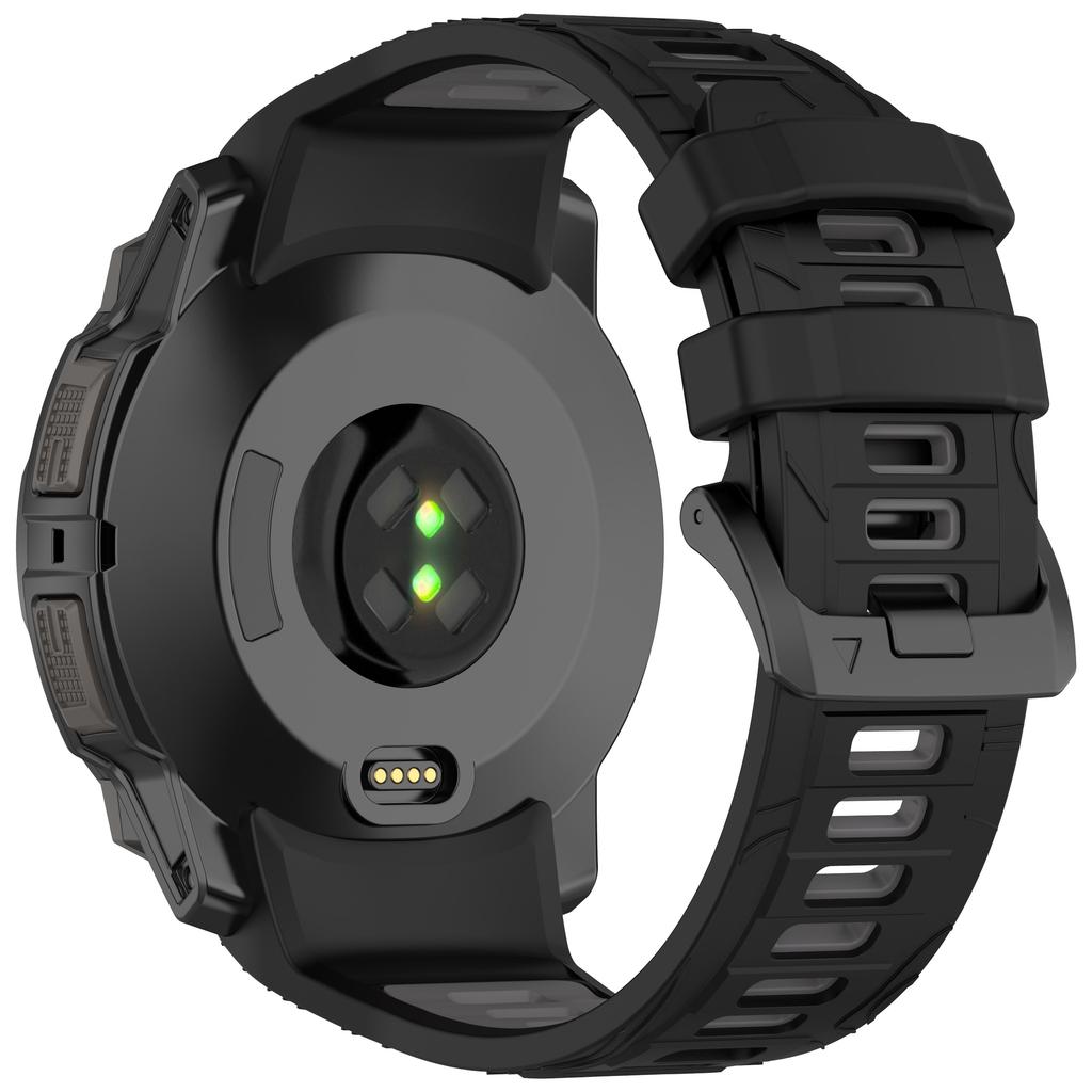 For Garmin Instinct 3 Solar 45mm/AMOLED 45mm Watch Band 22mm Dual Color Silicone Replacement Strap