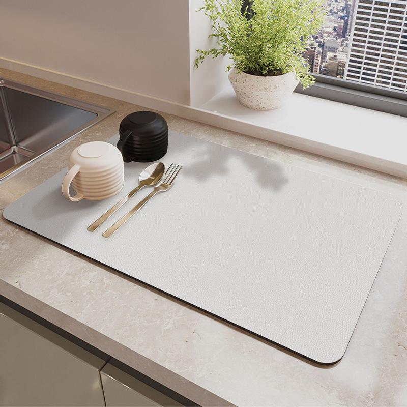 New Customizable Non-Slip Absorbent Kitchen Drying Mat for Cups, Plates, and Bowls