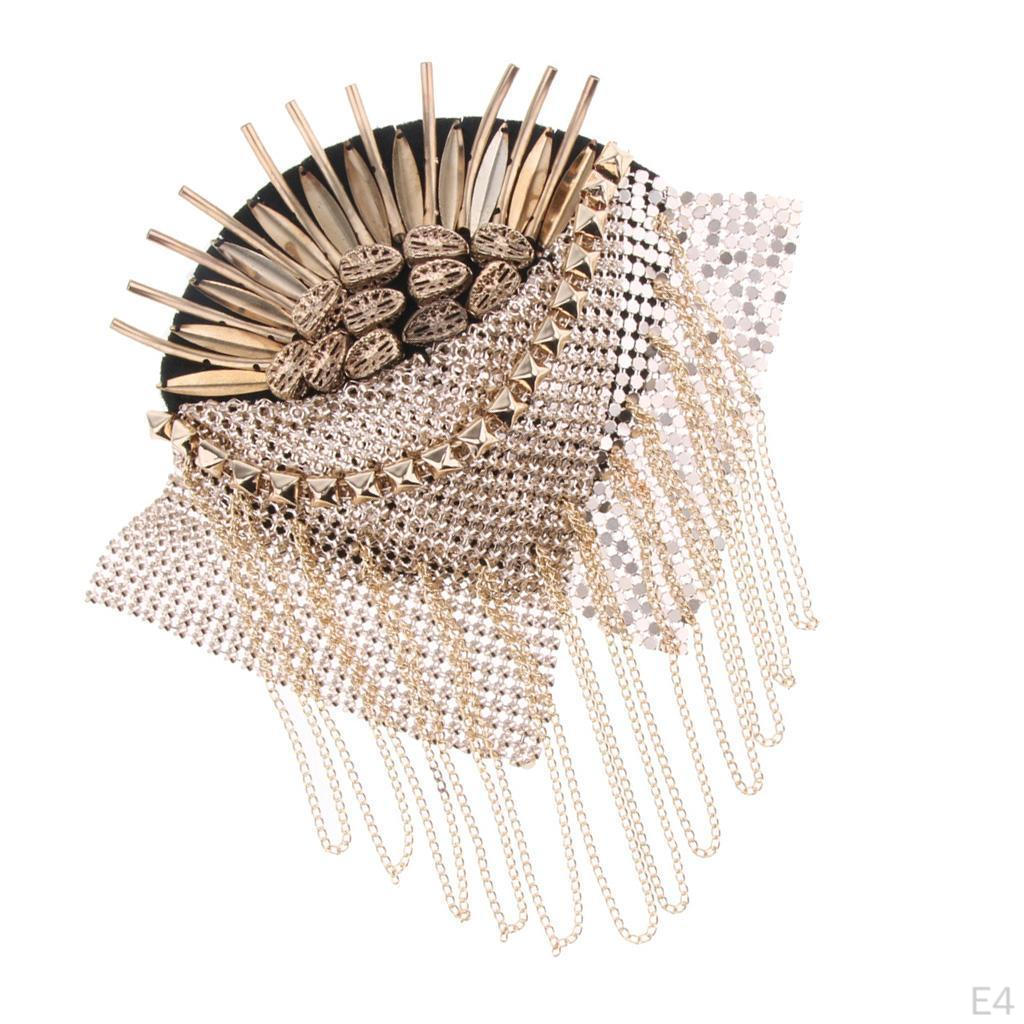Fringe Rivet Tassel Epaulet Shoulder Boards Badge Costume
