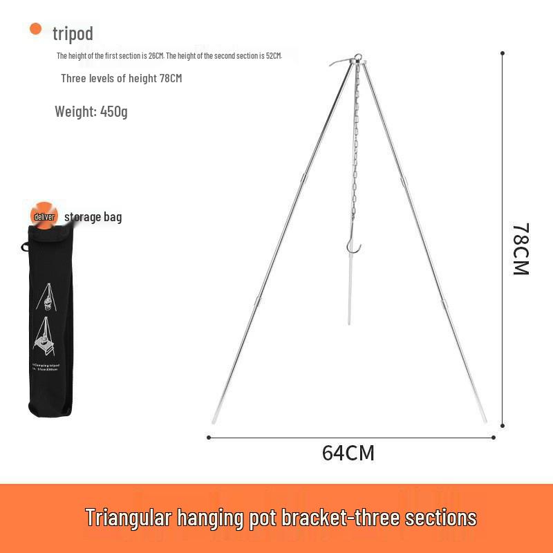 Aluminum Alloy Camping Tripod for Bonfire & Picnic Cooking