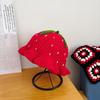 Strawberry Ruffle Crochet Woolen Hat - Women's Cute Autumn/Winter Fisherman Style