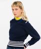JUN BY JUN K Open Collar Striped Knit_Navy