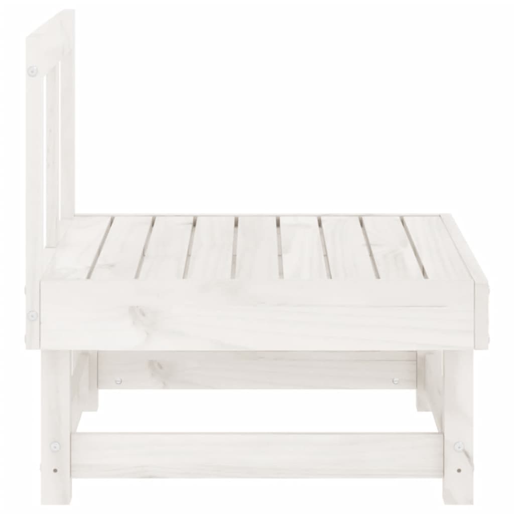 Garden Center Sofa White Solid Pine Wood