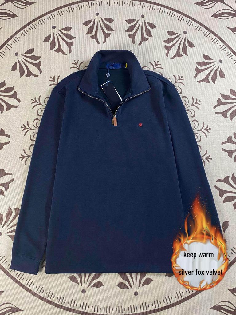 Moletom Unissex Vintage RL Ralph Lauren: Camisa Polo Feminina de Manga Longa e Masculina com Meio Zíper e Gola Reversível, Caimento Solto, Estilo Americano.
