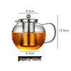 Large-Capacity Heat-Resistant Glass Teapot with Stainless Steel Filter