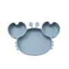 Heat-Resistant Silicone Crab Plate with Suction for Babies - Cute Compartment Design for Feeding