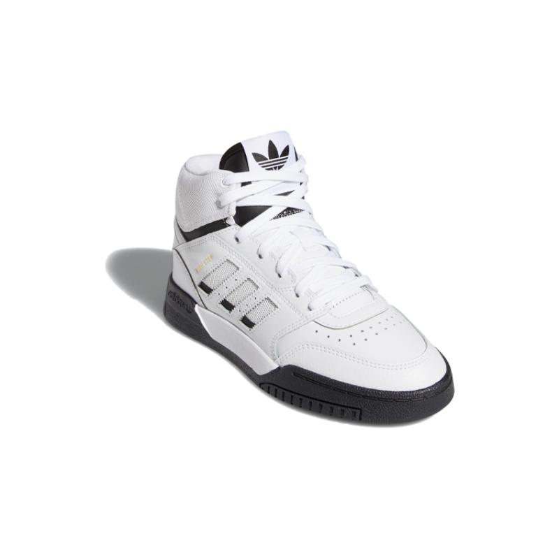 Adidas Originals Drop Step J High Top Kids' Skateboarding Shoes White Black Sneakers FV4889