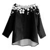 Women's Fashionable Casual Round Neck  3/4 Sleeve  Printed T-Shirt Top