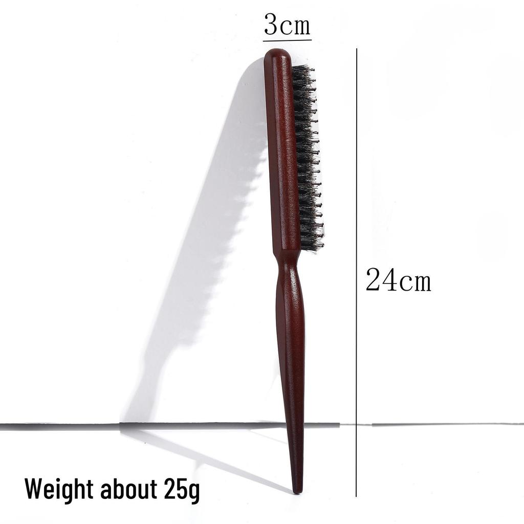 Cross-Border Triple Row Boar Bristle Styling and Teasing Comb with Pointed Tail