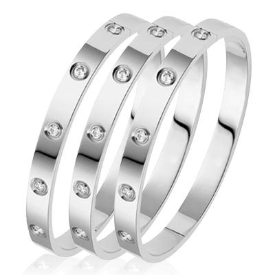 Stainless Steel Bracelets On Hand 6mm 4mm Bangles For Women Jewelry Lady Girl Women's Fashion Rhinestone Titanium Designer Gifts