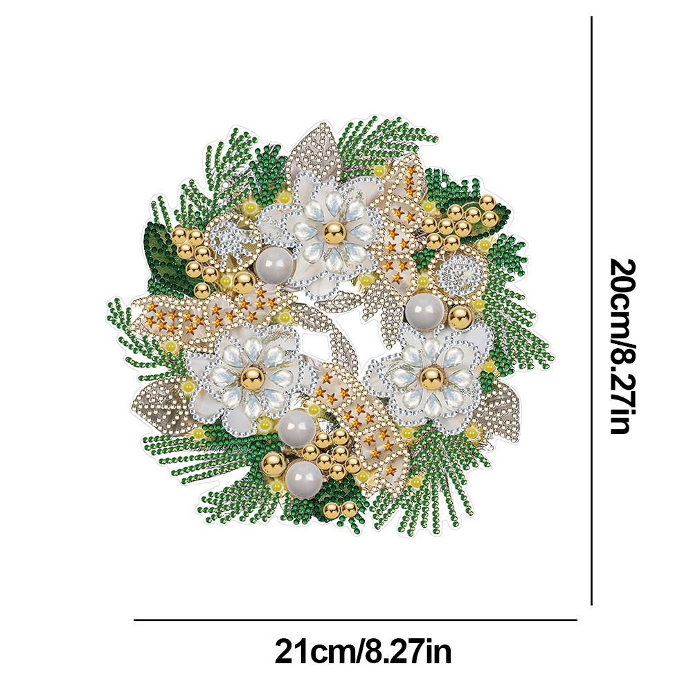 Special Shaped Diamond Painting Wall Decor Wreath Acrylic Christmas Crystal Painting Wreath for Home Window Door Decor Gifts