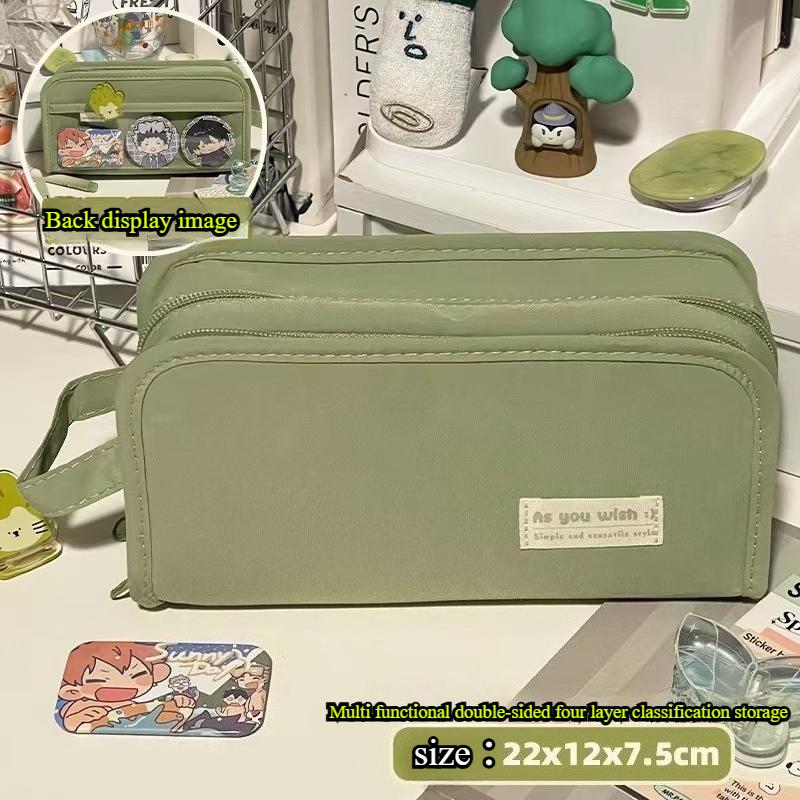 Kawaii Pencil Case DIY Set Cute Korean Stationery Supplies Pen Pouch School Desk Organizer Large Capacity Waterproof