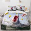 Dolphin Ocean King Queen Duvet Cover Cute 3D Sea Animal Bedding Set For Kids Teens Adults Shoal Of Fish Blue 2/3pcs Quilt Cover