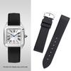 For Cartier Santos Dumont Female WSSA0032 Fluororubber Strap Pin Buckle Small and Medium Size FKM Rubber Watchband 15mm 17.5mm