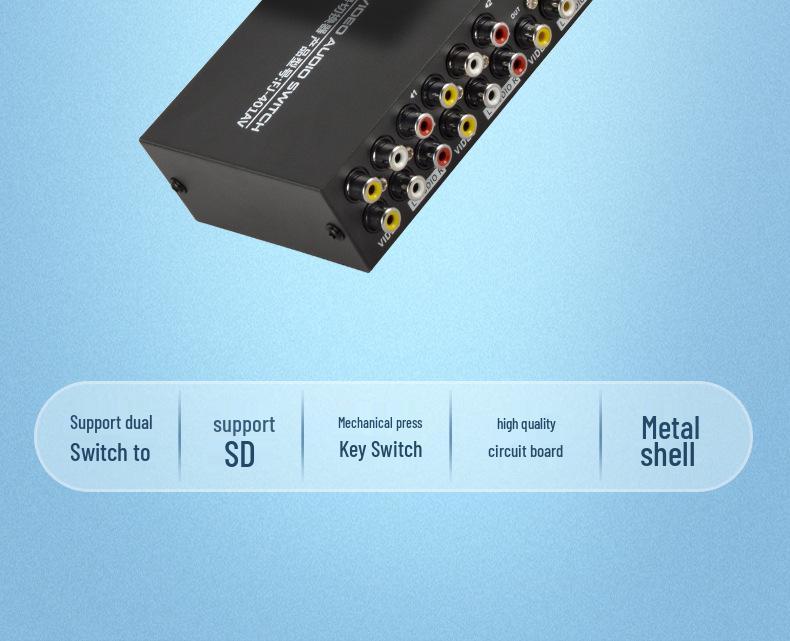 4-Input 1-Output AV Switcher with Lotus Head Interface