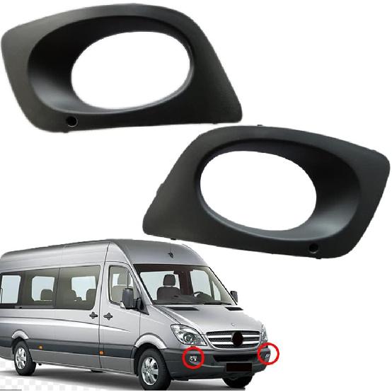 MP&PV Front Bumper Fog Light Cover Trim Bezel Left/Right Compatible with Mercedes Van Sprinter W906 2013 Onwards OE9068850353,OE9068850253