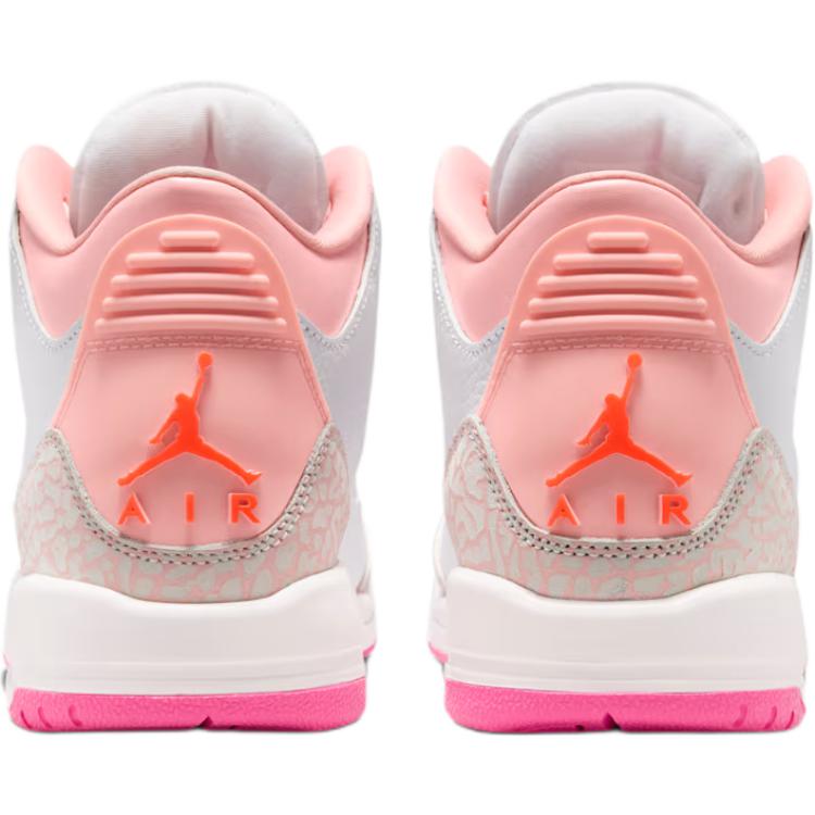 Air Jordan 3 Retro GS Wiosenne Kwiaty Trampki Dziecięce Różowy Perłowy-Różowy Hiper-Pomarańczowy-Różowy-Kwiatowy Różowy-Świecący Jasny Turkusowy-Sail II0599-600
