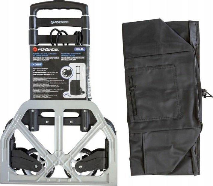 Portable folding trolley with telescopic handle, load capacity 70 kg Forsage