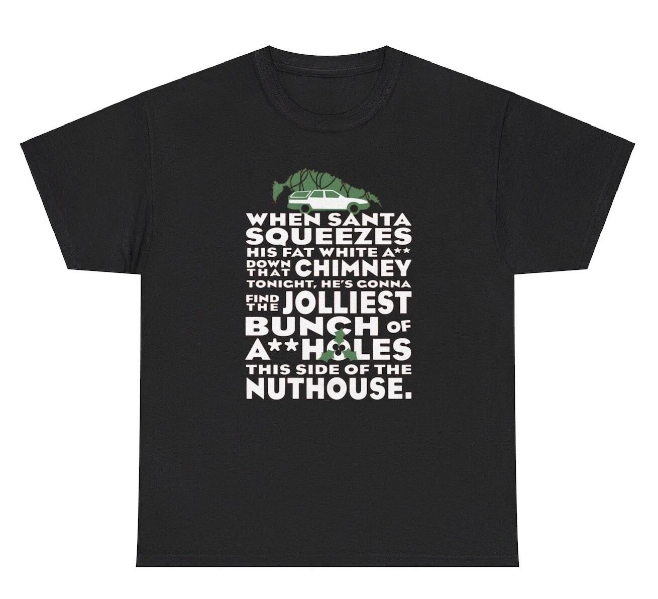 Jolliest Bunch Of As*holes T Shirt Funny Christmas Offensive Humor Ironic Tee XXXXL