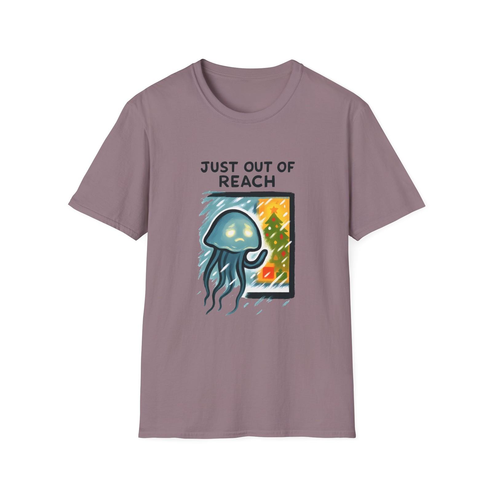 Unisex Softstyle T-Shirt Mens Womens Tees Top Surreal Jellyfish Window Christmas Scene Winter Holiday 3XL