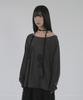 Mosyupamosyu Twin One-Shoulder T-Shirt [Charcoal]