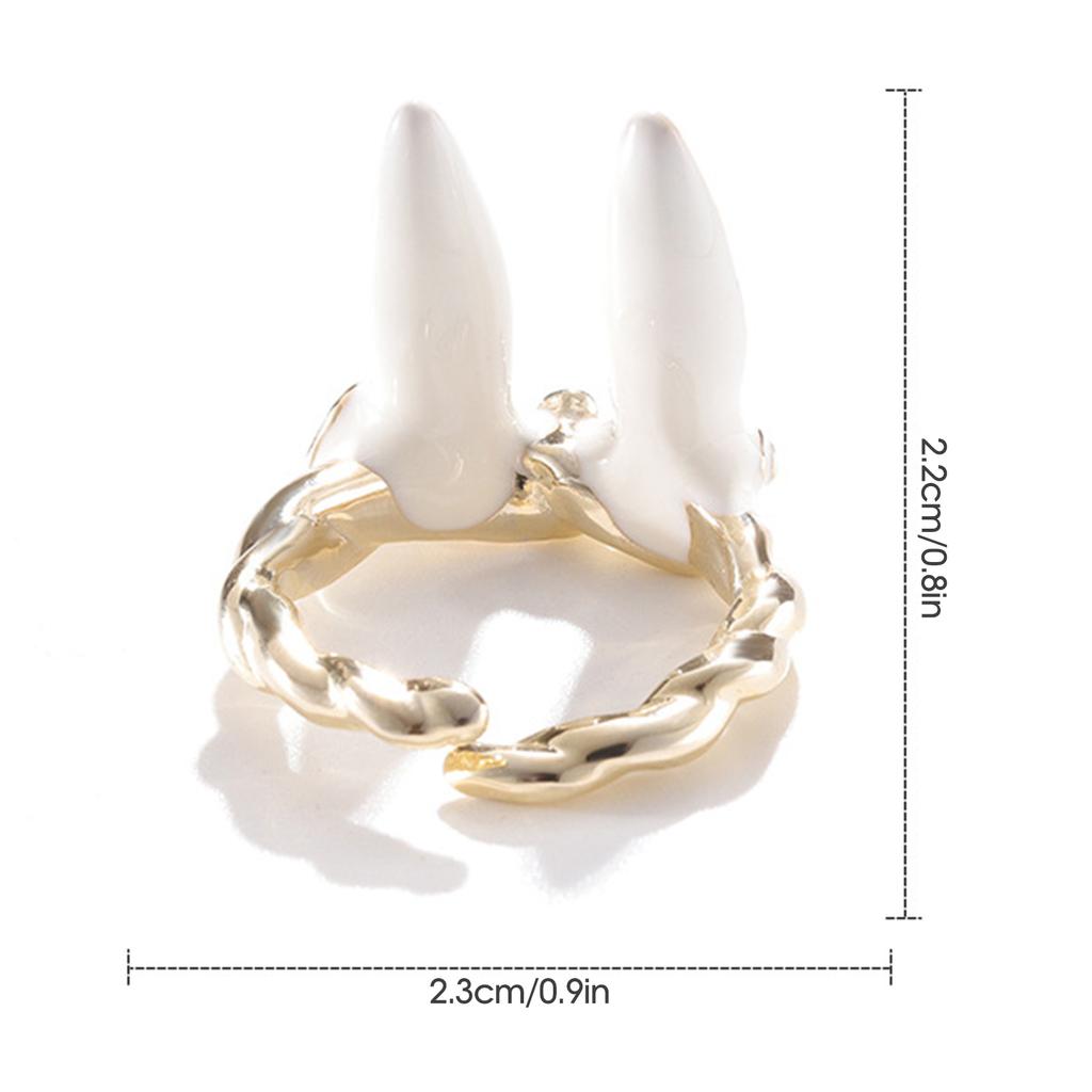 Easter Bunny Ring Alloy Adjustable Open Ring for Party Gift
